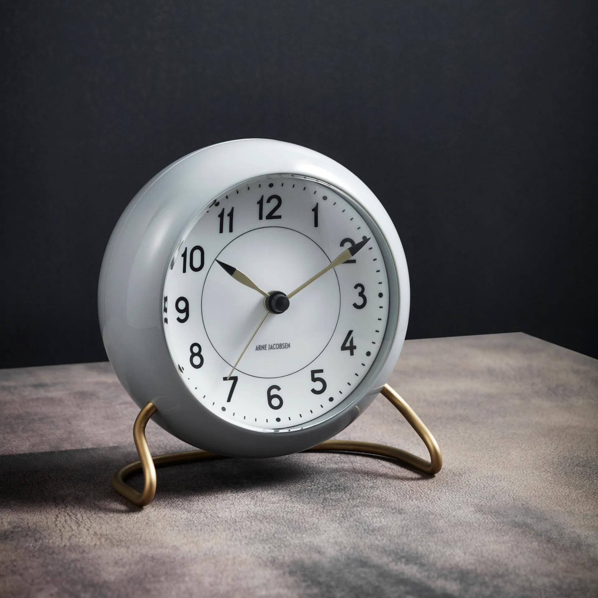 AJ Station クロック 12 cm, grey-white Arne Jacobsen Clocks | アルネ・ヤコブセン クロック