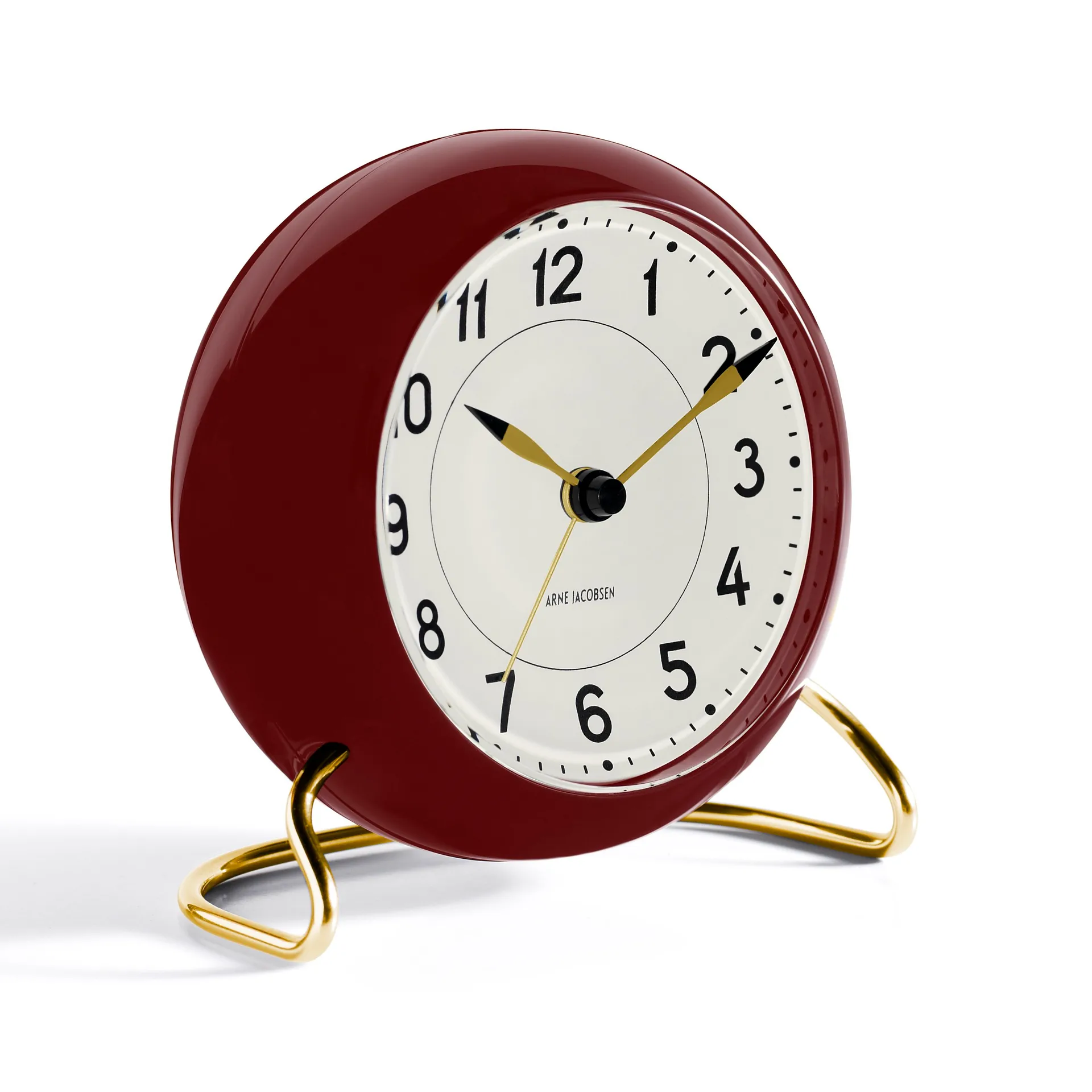AJ Station テーブルクロック バーガンディー, burgundy Arne Jacobsen Clocks | アルネ・ヤコブセン クロック