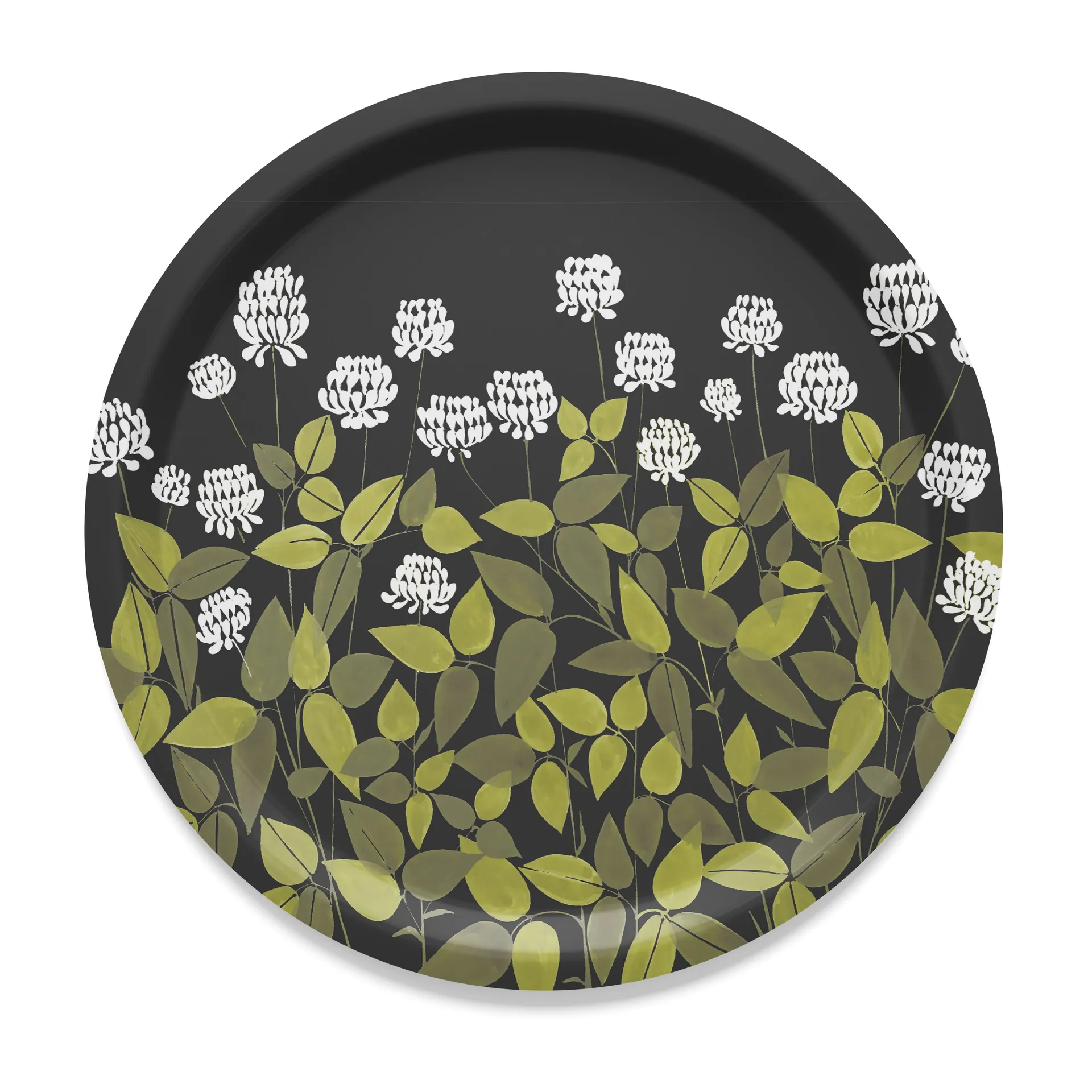 Ängsmark トレイ Ø31 cm, Green-black Arvidssons Textil | アルビットソン