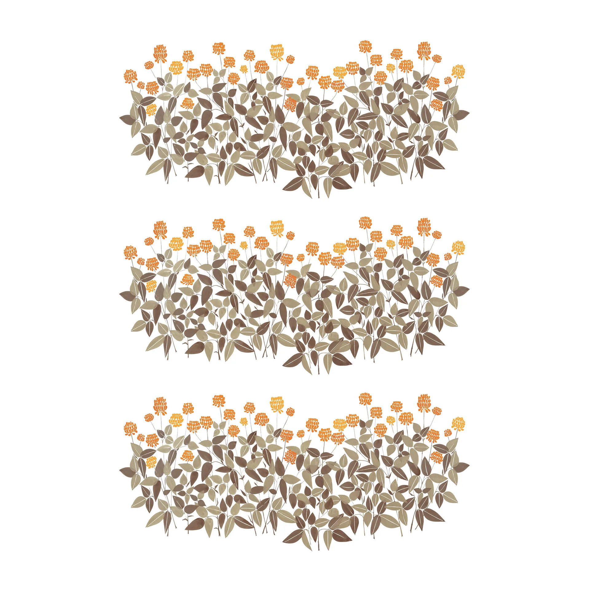 Ängsmark ファブリック, Green-orange Arvidssons Textil | アルビットソン