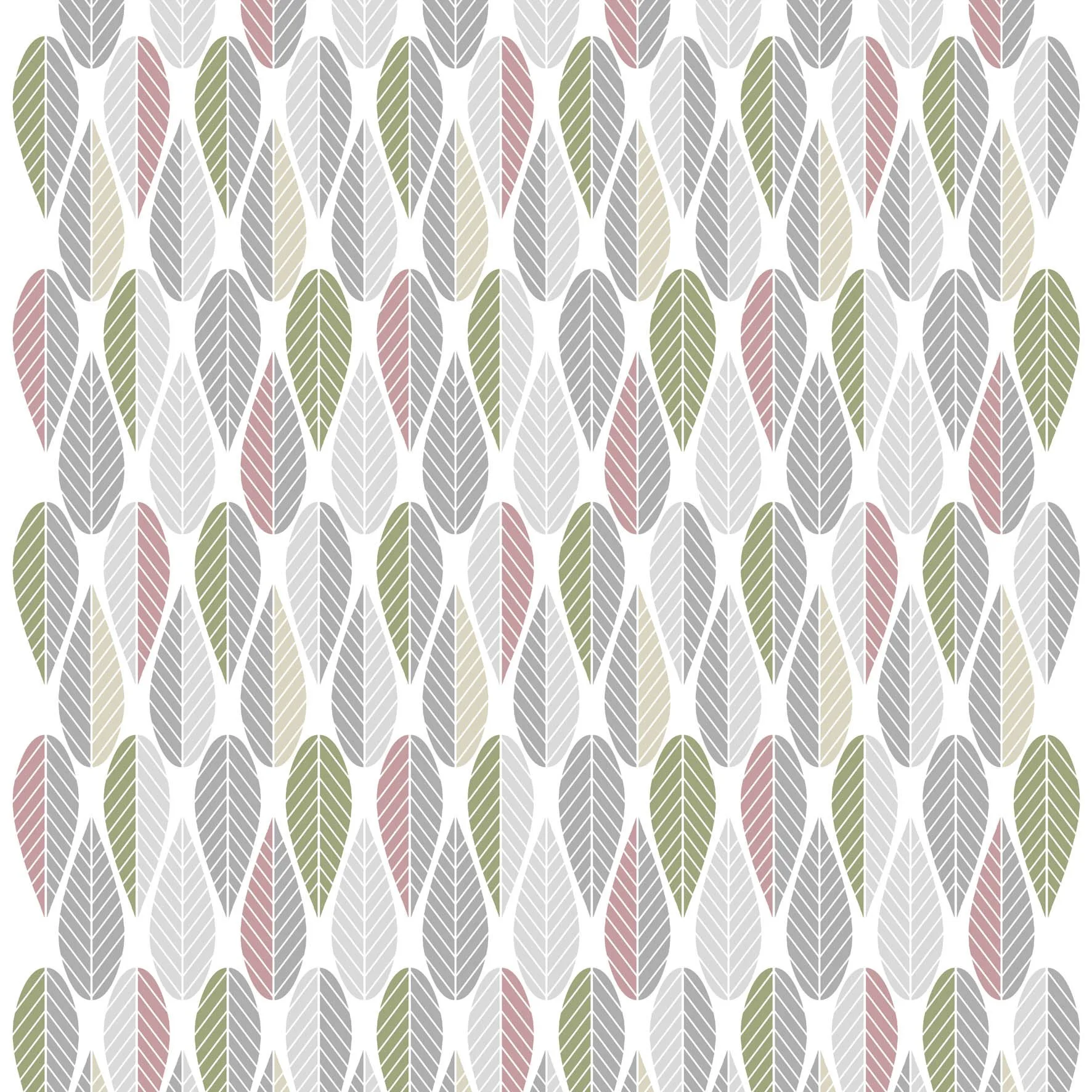 Blader ファブリック, pink-grey-green Arvidssons Textil | アルビットソン