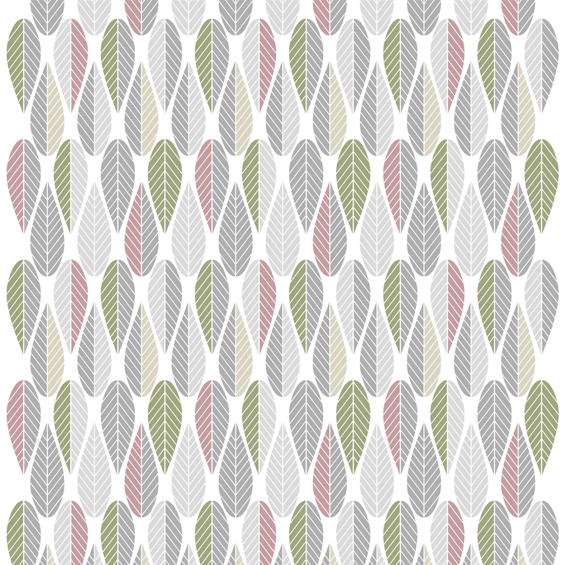 Blader ファブリック, pink-grey-green Arvidssons Textil | アルビットソン