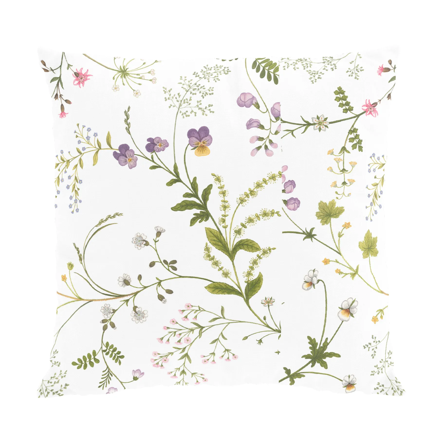 Blomsteryra クッションカバー 47x47 cm, Green Arvidssons Textil | アルビットソン