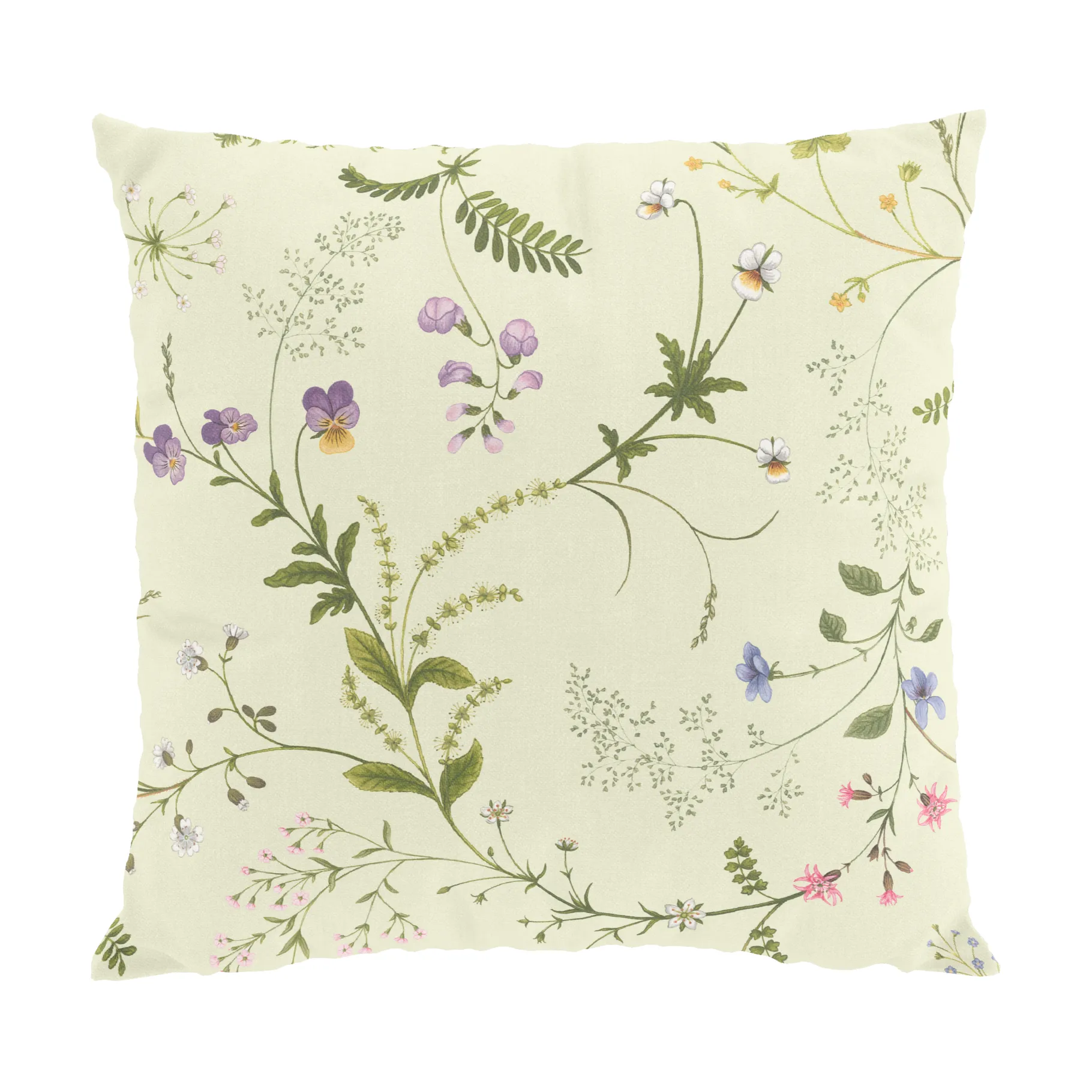 Blomsteryra クッションカバー 47x47 cm, Yellow Arvidssons Textil | アルビットソン