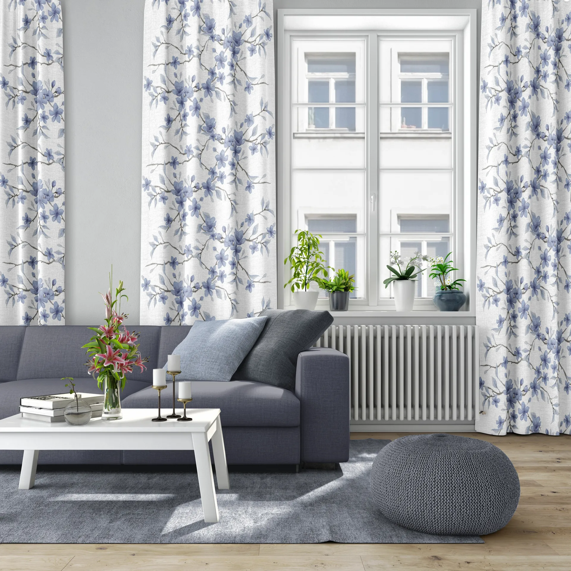 Fägring ファブリック, Blue Arvidssons Textil | アルビットソン