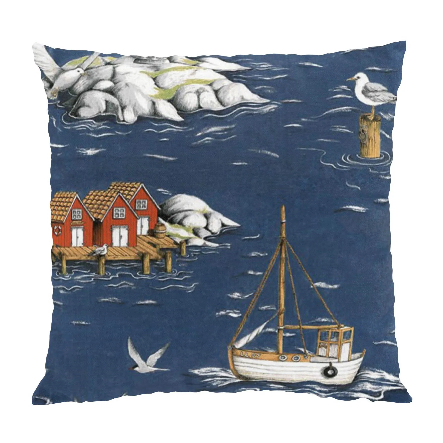 Fiskeskär クッションカバー 47x47 cm, Blue Arvidssons Textil | アルビットソン