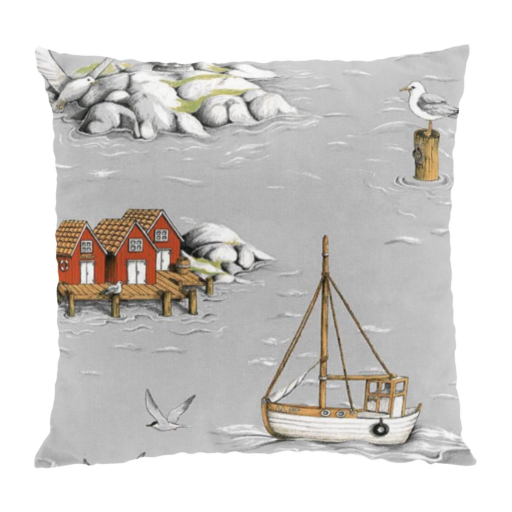 Fiskeskär クッションカバー 47x47 cm, grey Arvidssons Textil | アルビットソン