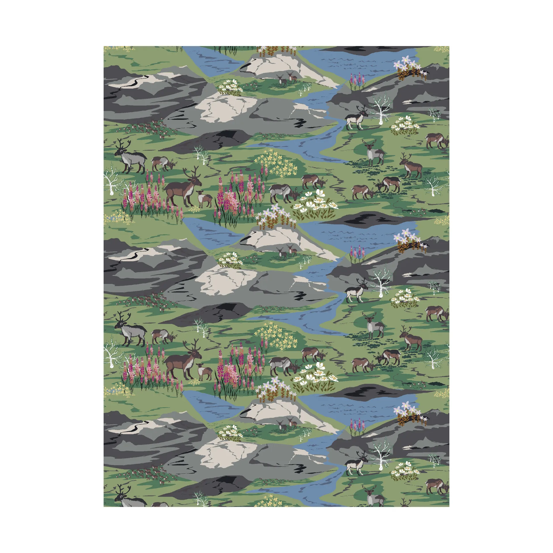 Fjällängar ファブリック, Green Arvidssons Textil | アルビットソン