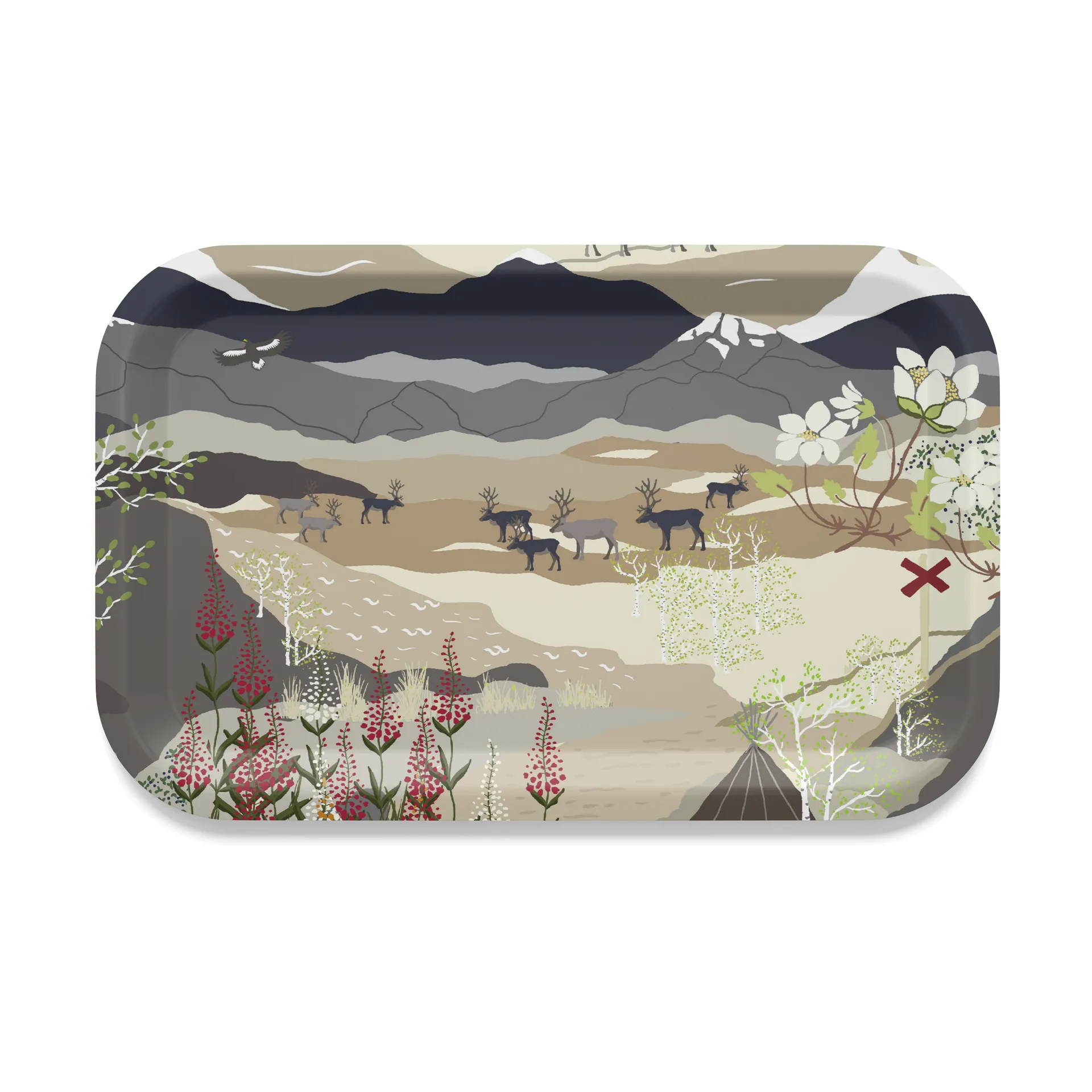 Fjällvandring トレイ 21x33 cm, Beige Arvidssons Textil | アルビットソン