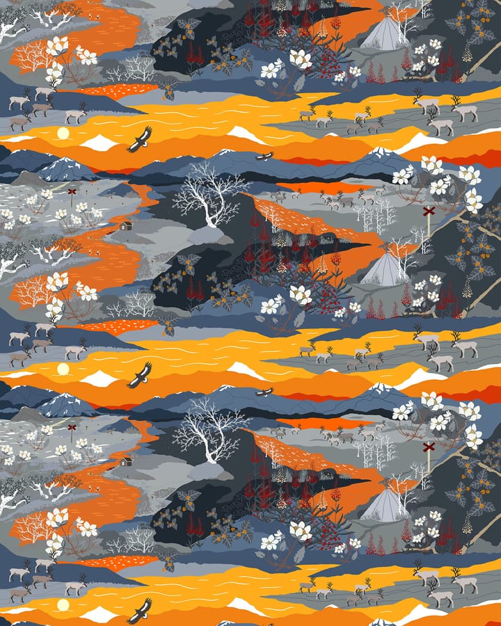Fjällvandring ファブリック - Orange - Arvidssons Textil | アルビットソン