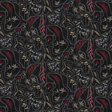Florens オイルクロス - black-red - Arvidssons Textil | アルビットソン
