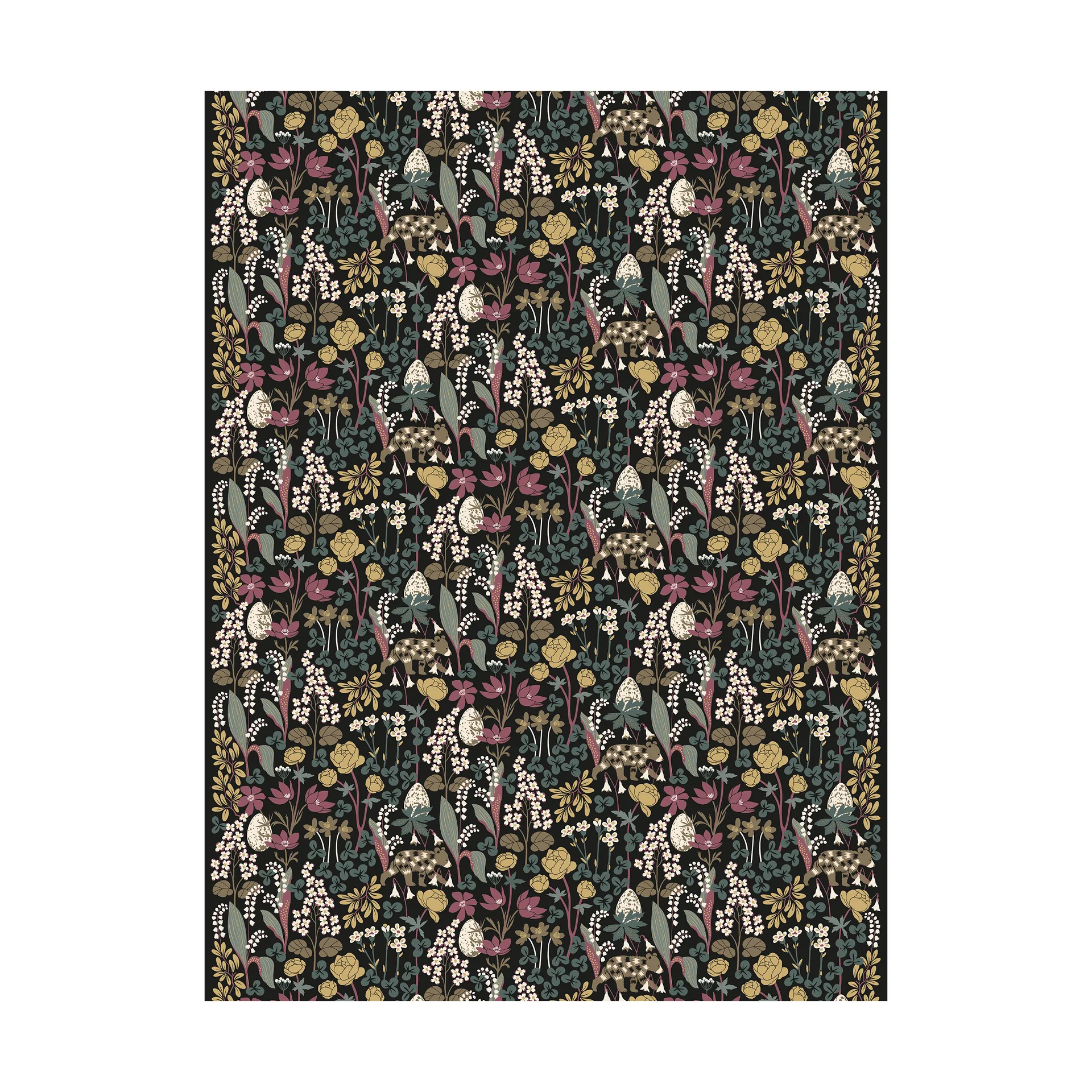 Här sover ingen björn ファブリック, Dark green Arvidssons Textil | アルビットソン