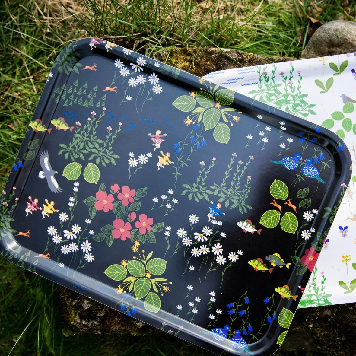 Himlajorden トレイ ブラック, 43x33 cm Arvidssons Textil | アルビットソン