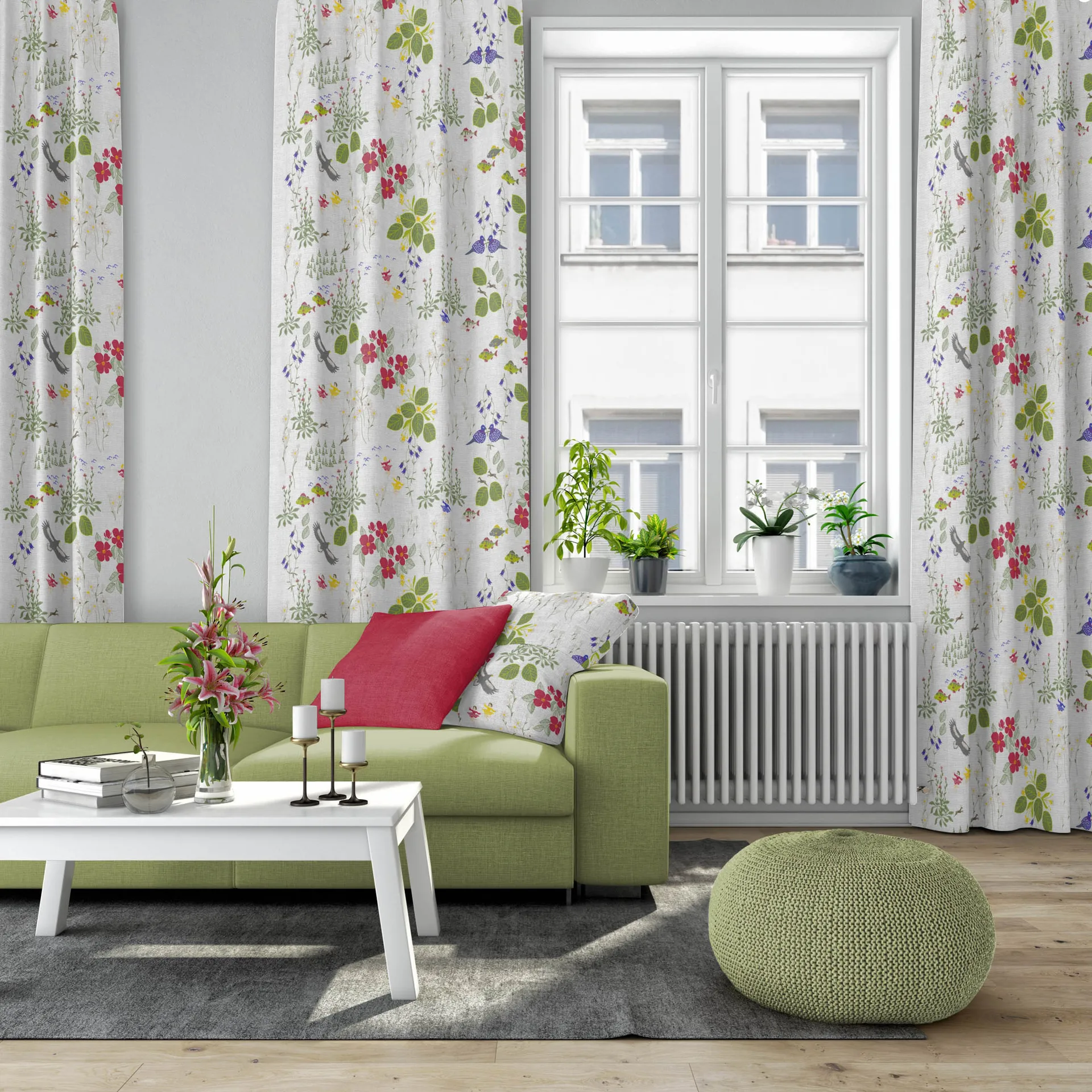Himlajorden ファブリック, white Arvidssons Textil | アルビットソン