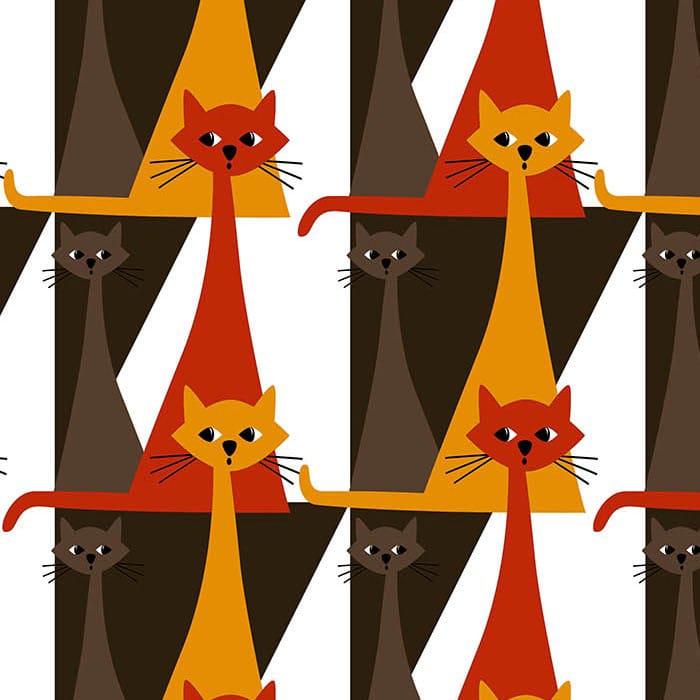 Kitty ファブリック, brown Arvidssons Textil | アルビットソン