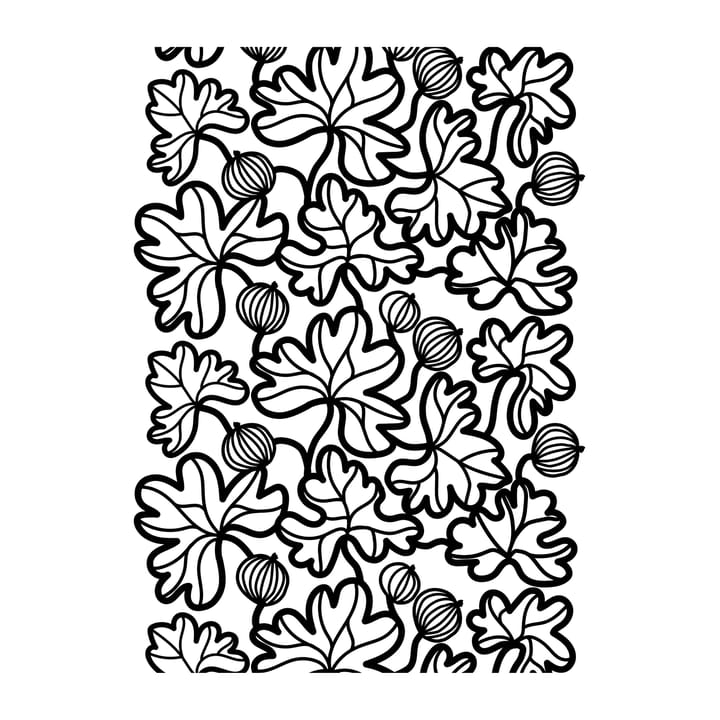 Krusbär オイルクロス - Black-white - Arvidssons Textil | アルビットソン