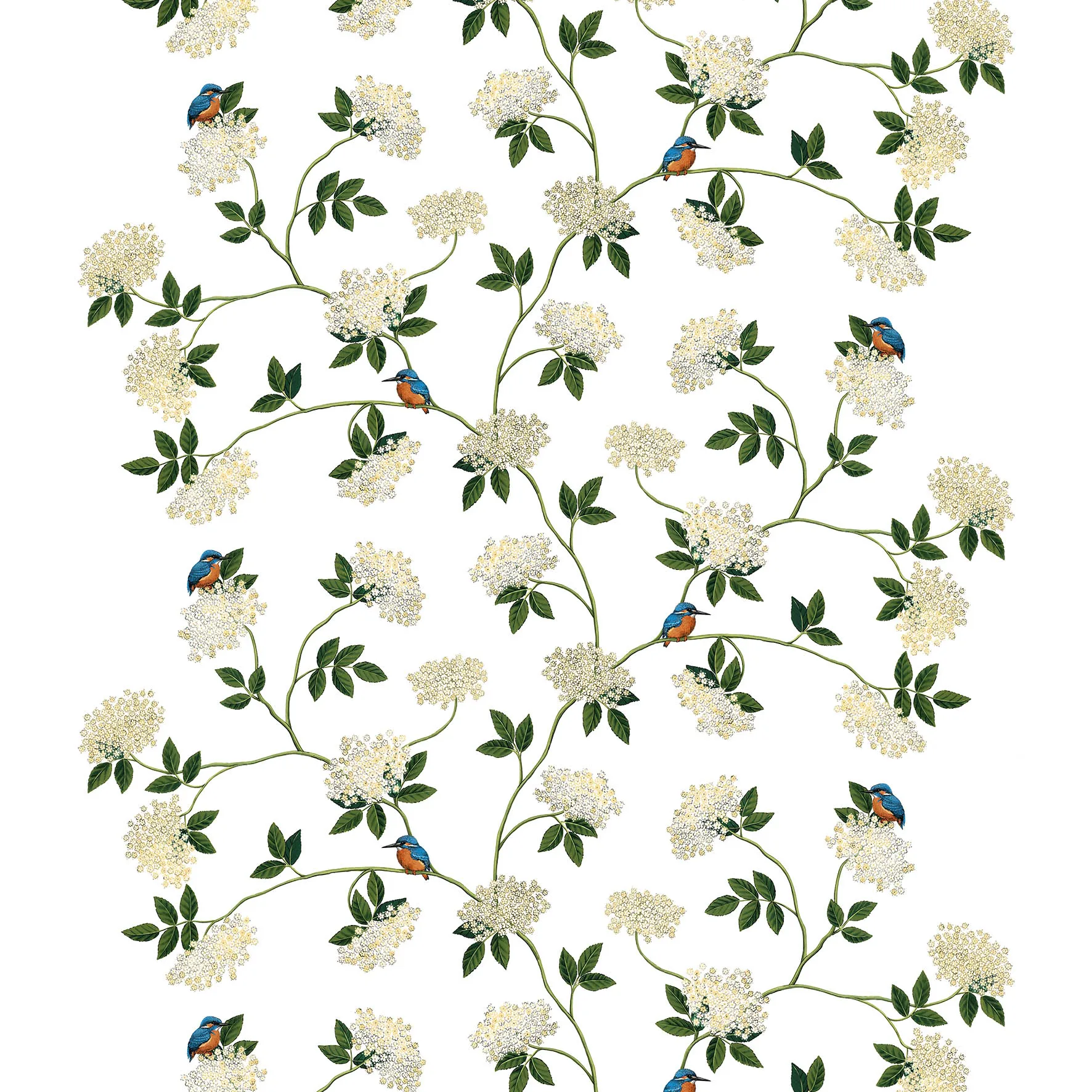 Kungsfiskaren ファブリック, white Arvidssons Textil | アルビットソン