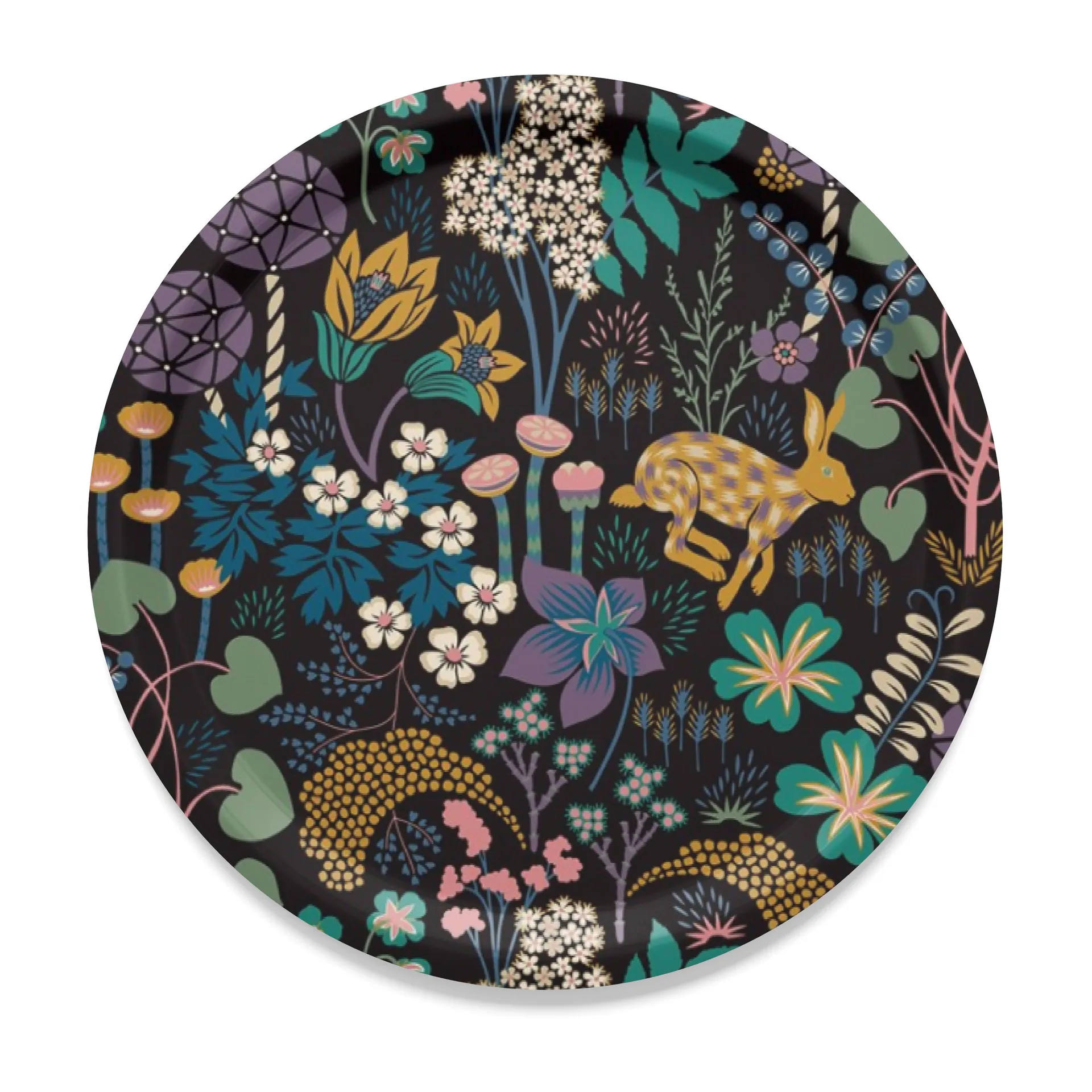 Lyckeflykt トレイ Ø31 cm, Black Arvidssons Textil | アルビットソン