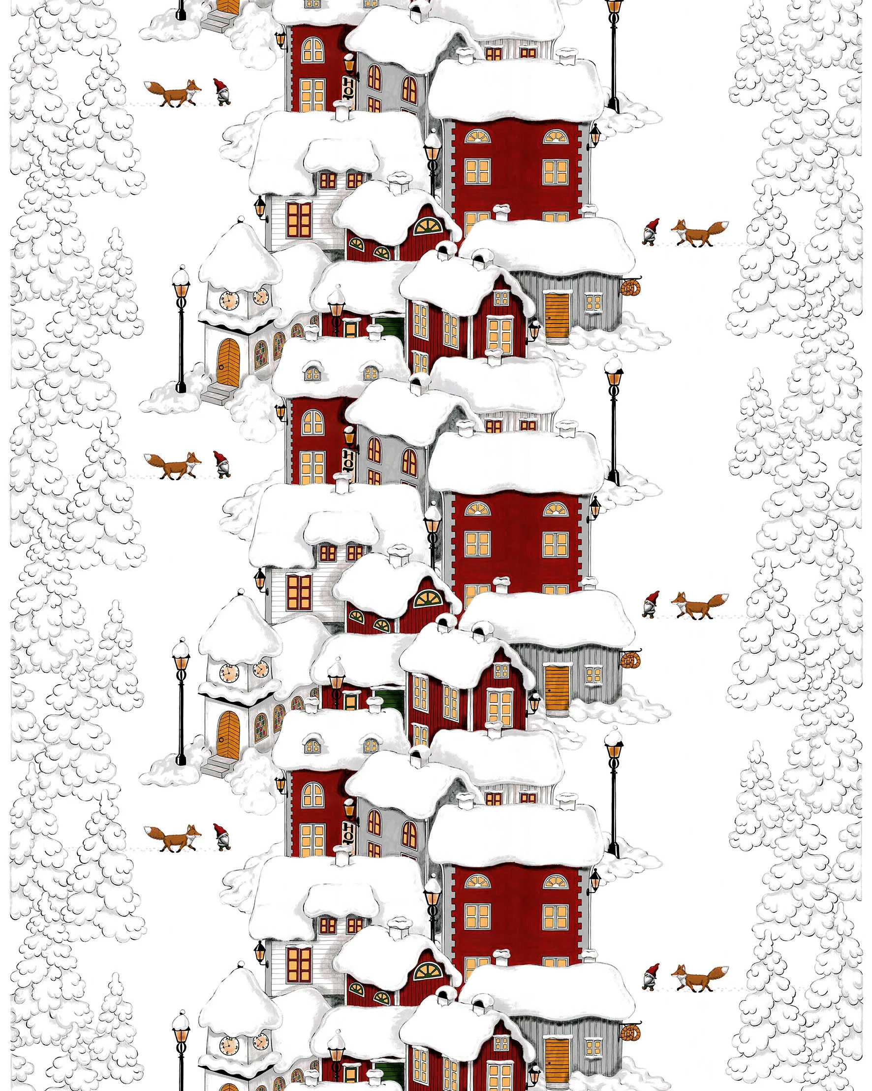 Mikkel オイルクロス, Off white-grey-red Arvidssons Textil | アルビットソン