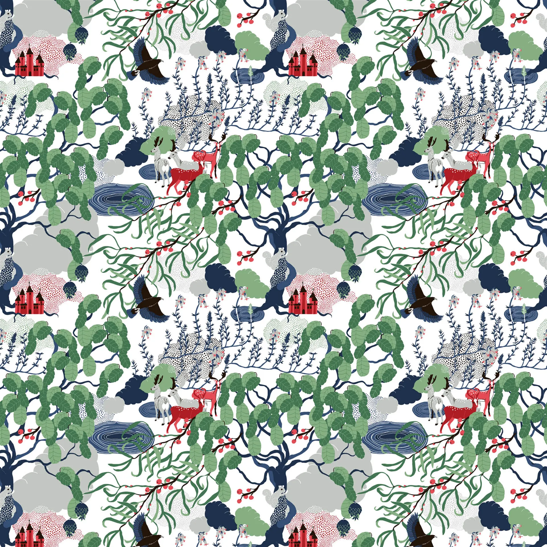 Mimers brunn ファブリック, multi' Arvidssons Textil | アルビットソン