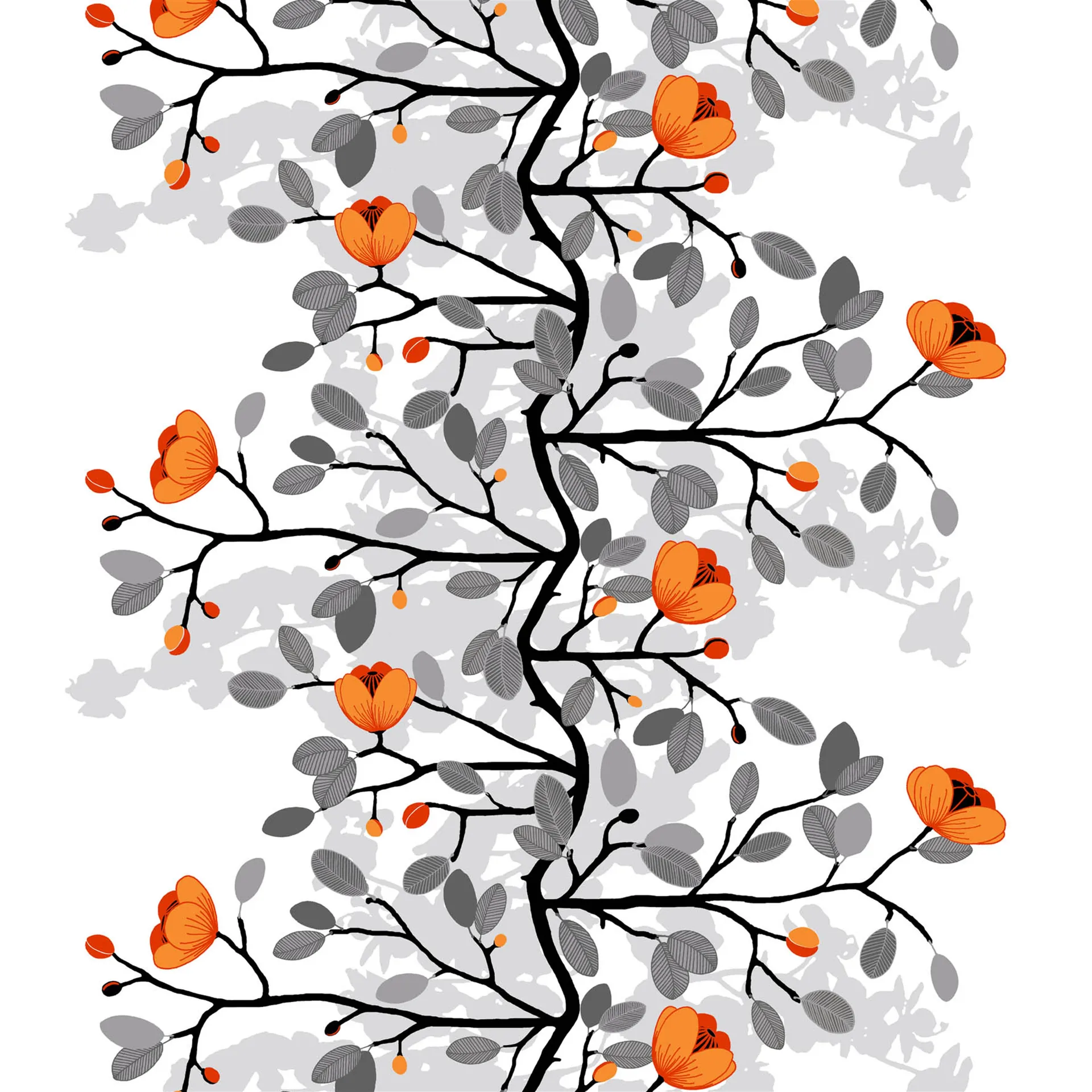 Ofelia ファブリック, orange Arvidssons Textil | アルビットソン