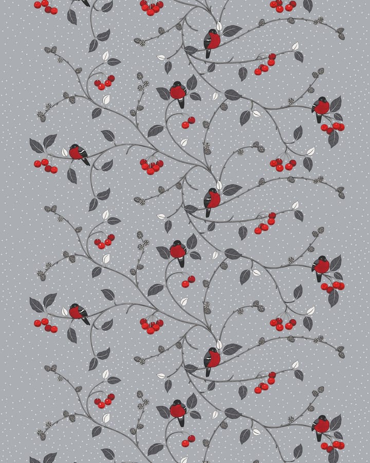 Paradisäpplen ファブリック - grey-red - Arvidssons Textil | アルビットソン