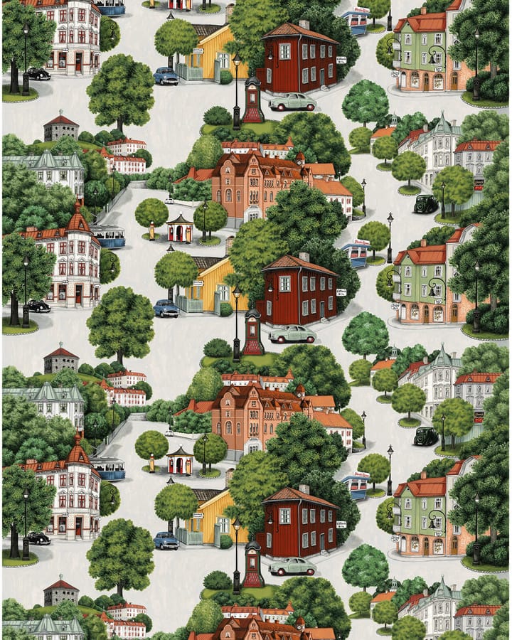 Sommarstad ファブリック - Green - Arvidssons Textil | アルビットソン