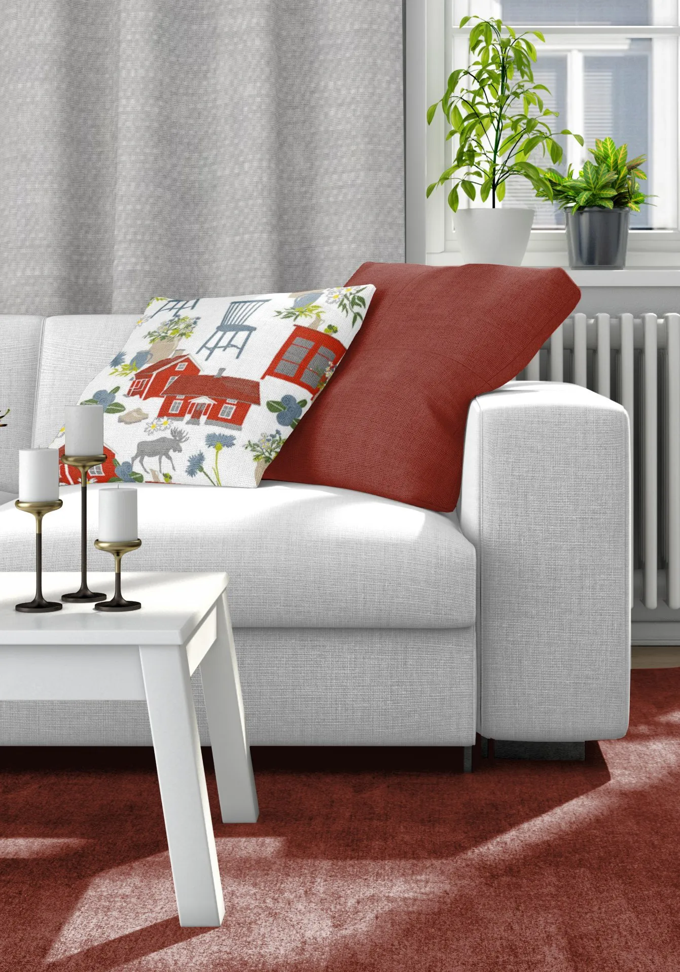 Strövtåg クッションカバー 47x47 cm, Red Arvidssons Textil | アルビットソン