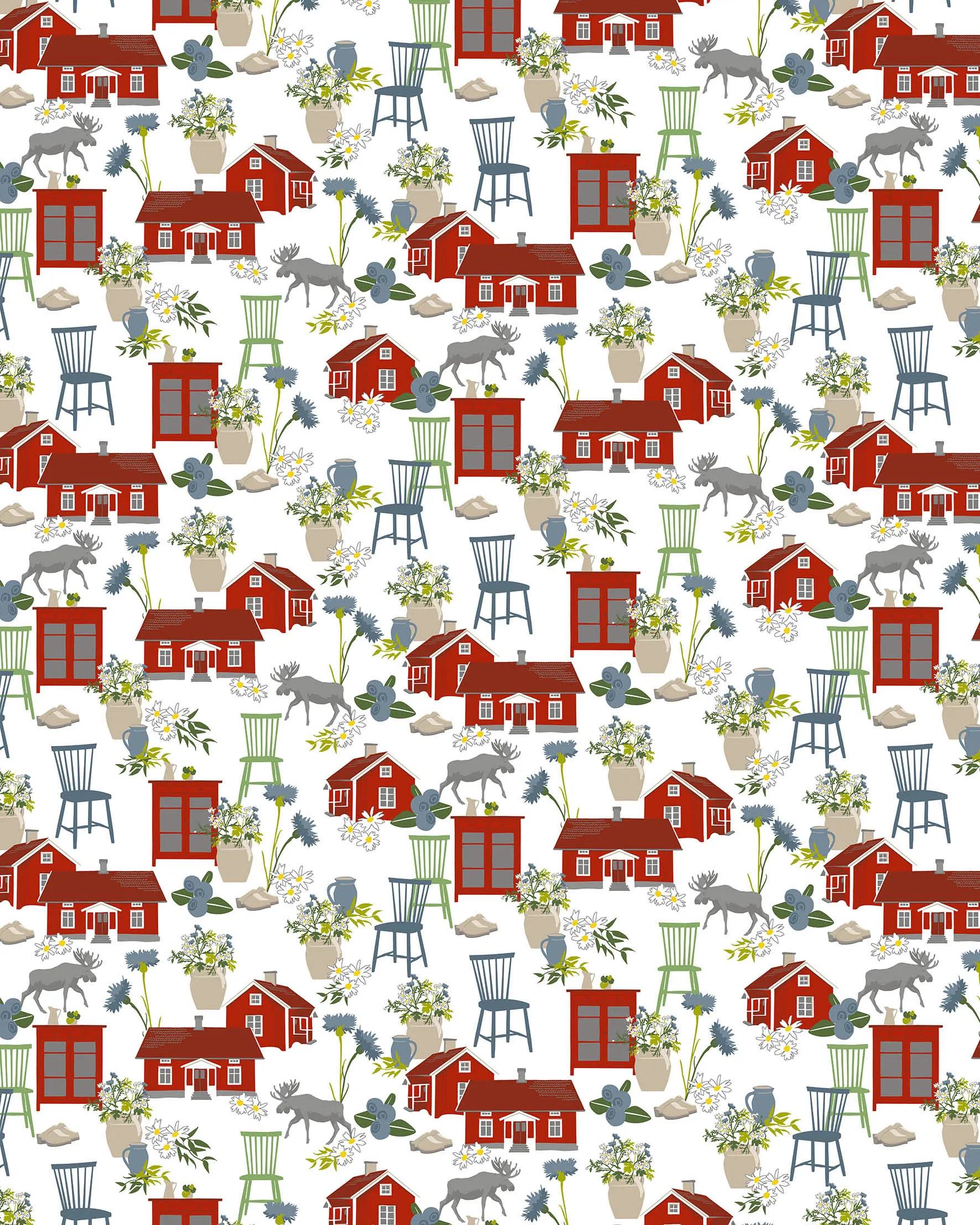 Strövtåg オイルクロス, Red Arvidssons Textil | アルビットソン