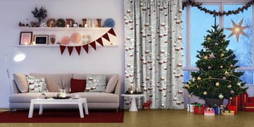Timmerbyn ファブリック - grey-red - Arvidssons Textil | アルビットソン