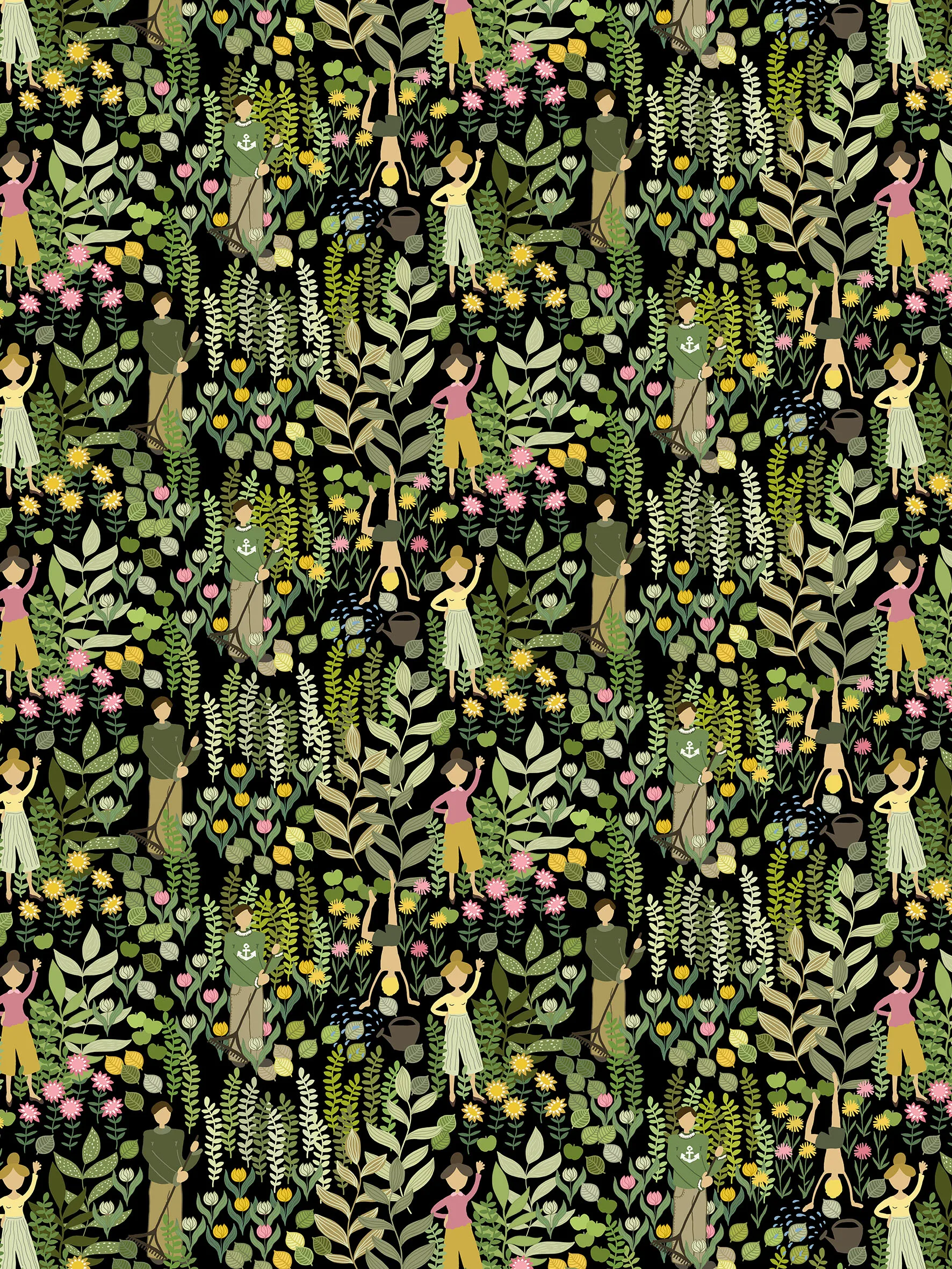Trädgård ファブリック, Black-green Arvidssons Textil | アルビットソン