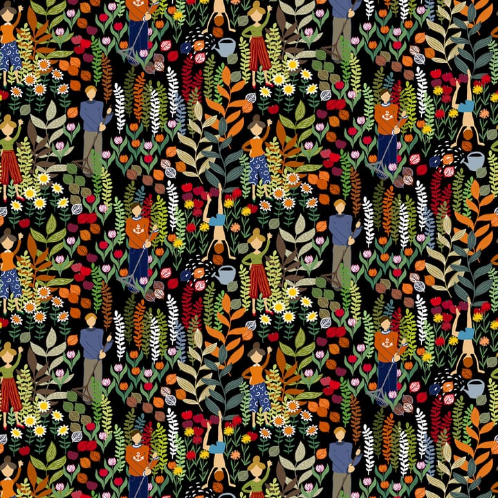 Trädgård ファブリック - black-multi - Arvidssons Textil | アルビットソン
