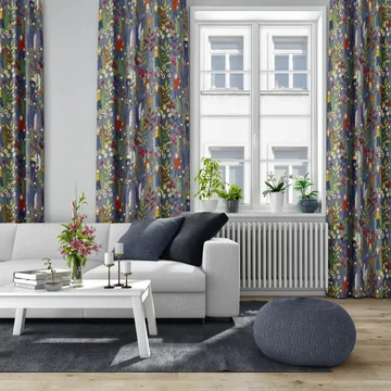 Trädgård ファブリック - blue - Arvidssons Textil | アルビットソン