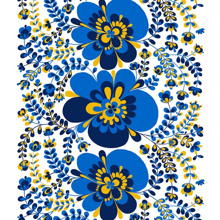 Viveka ファブリック - blue-yellow - Arvidssons Textil | アルビットソン