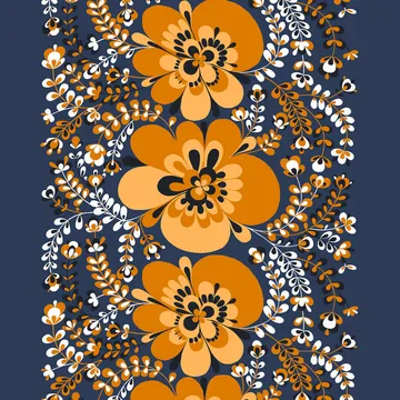 Viveka ファブリック - orange-blue - Arvidssons Textil | アルビットソン
