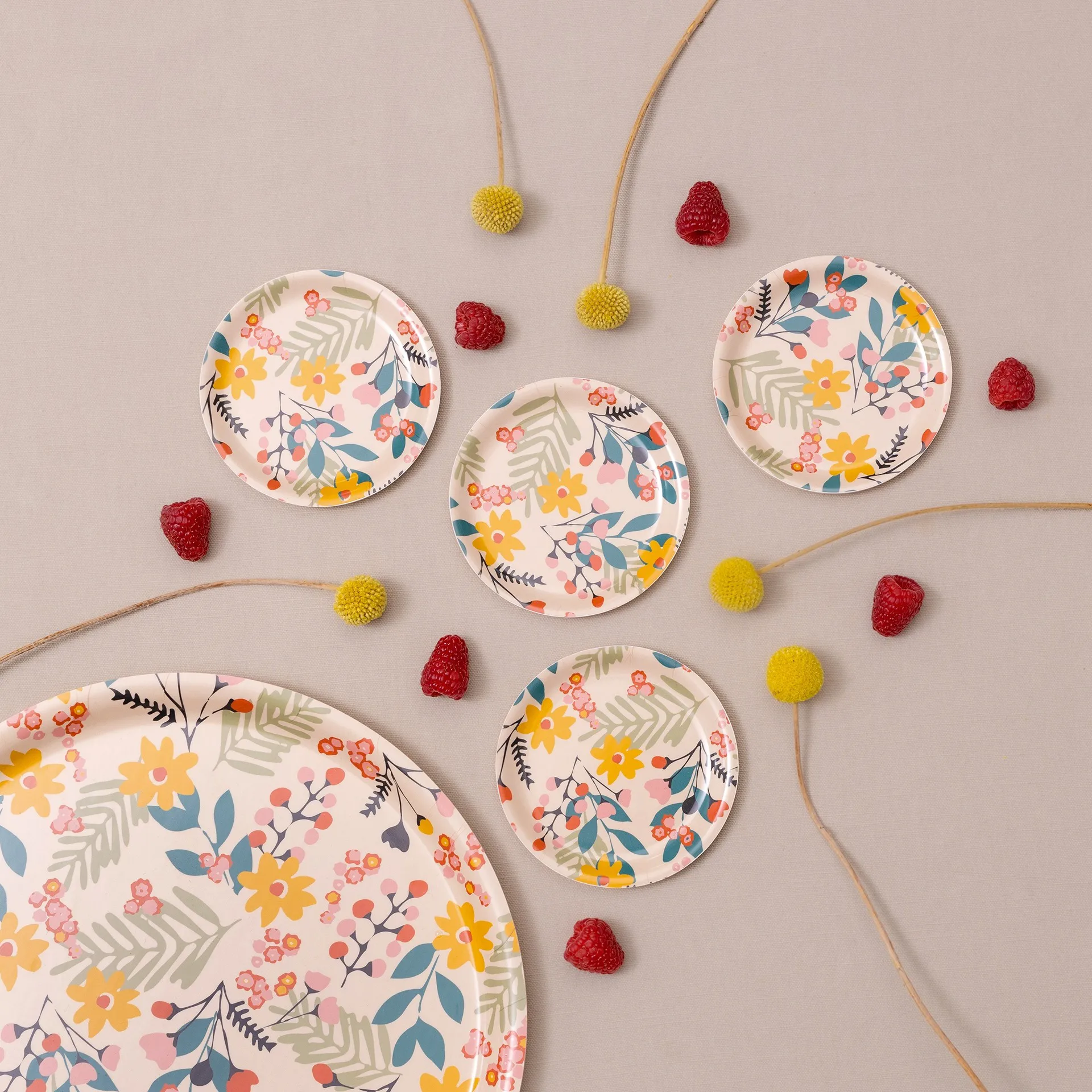 Flower コースター Ø11 cm 4枚セット, Pink Åry Home | オーリーホーム