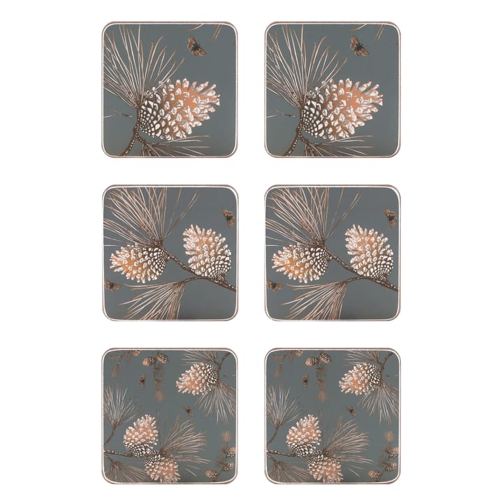 Pine Cone グラス コースター 6パック - moss grey - Åry Home | オーリーホーム