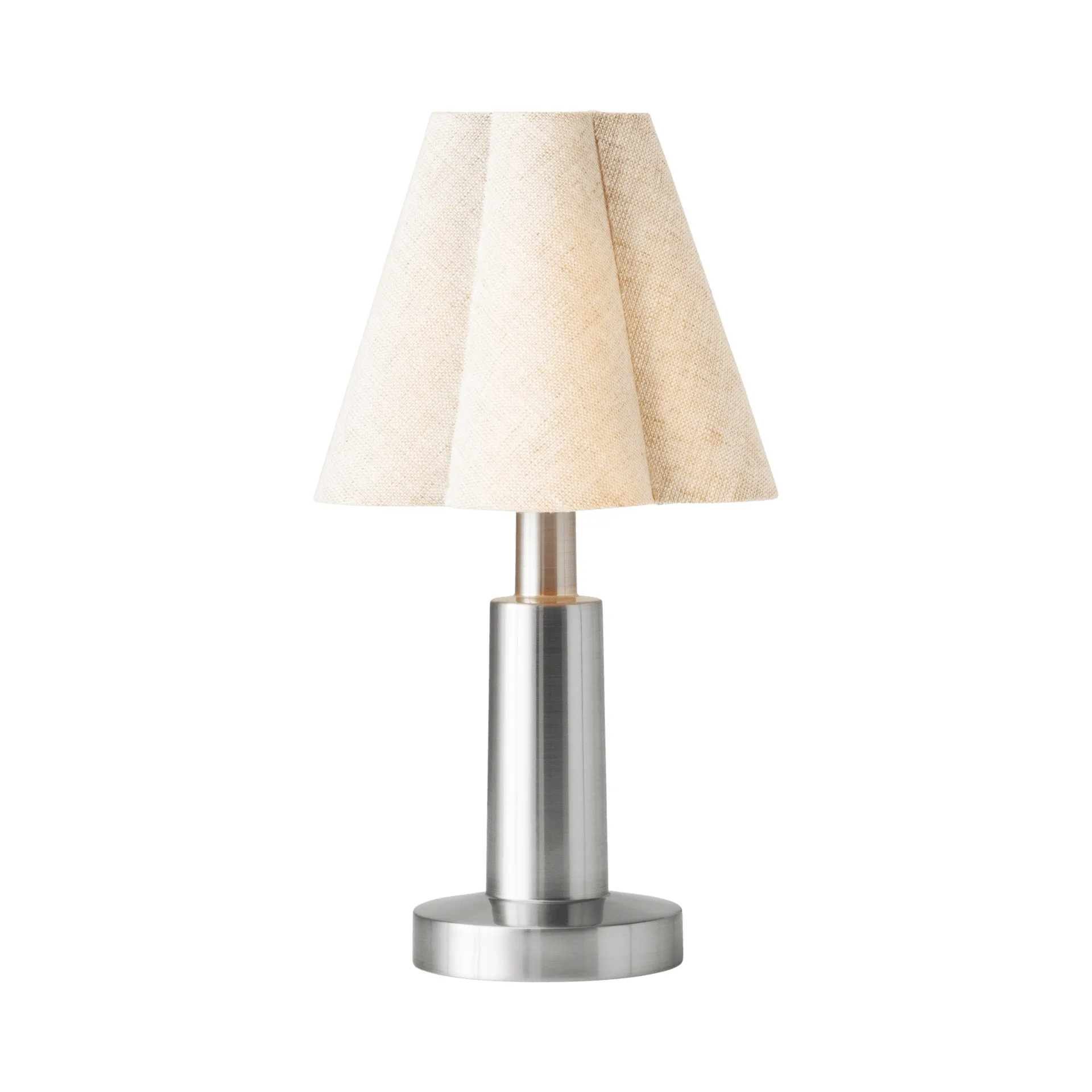 Admiral ポータブル テーブルランプ, Chrome-linen, 27 cm Audo Copenhagen | オドー・コペンハーゲン