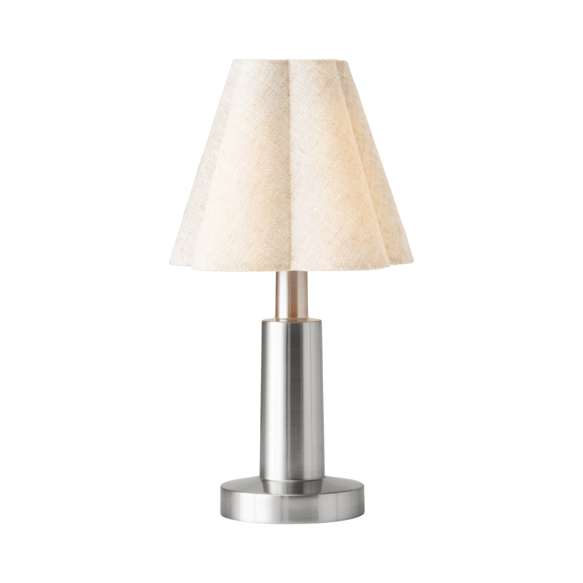 Admiral ポータブル テーブルランプ, Chrome-linen, 27 cm Audo Copenhagen | オドー・コペンハーゲン