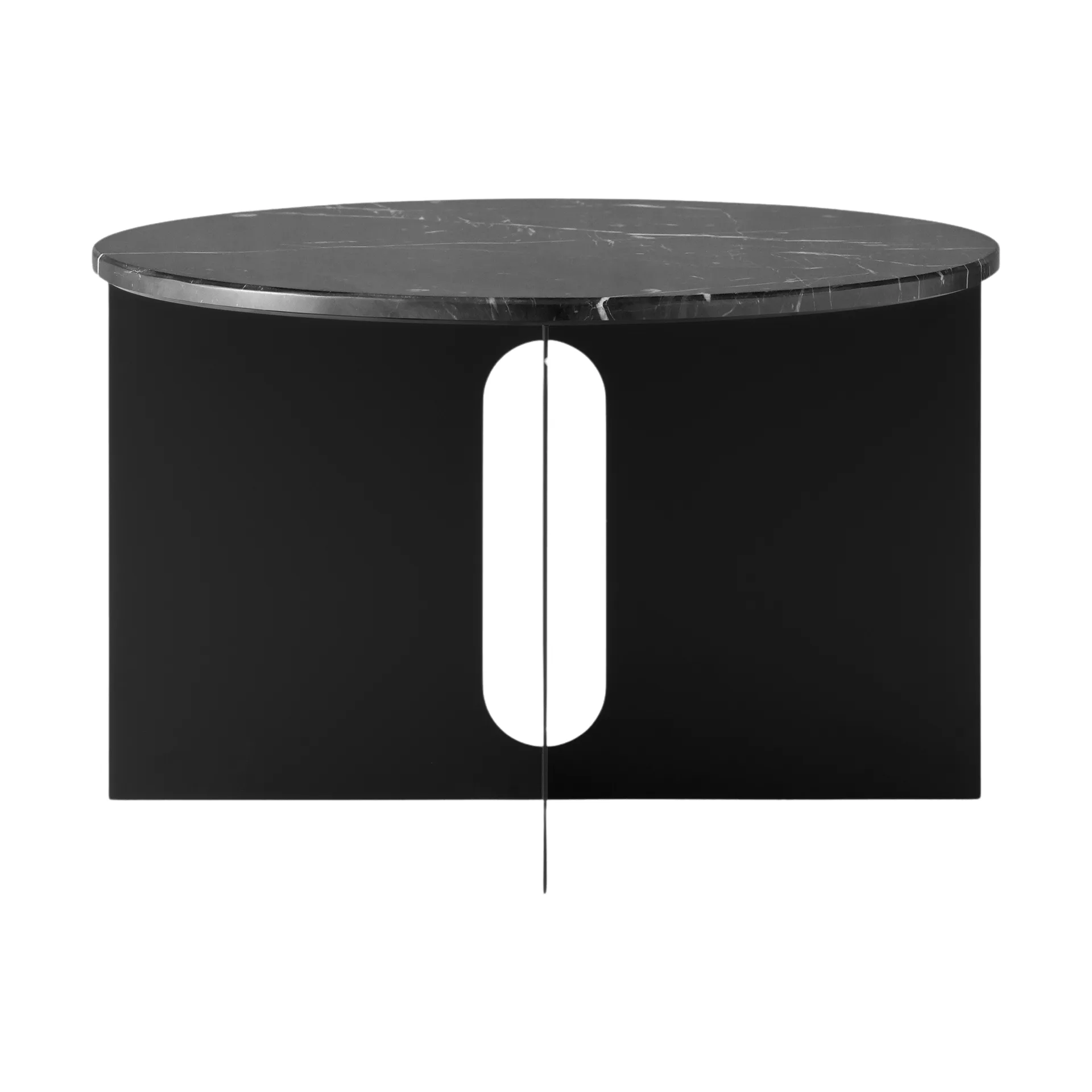 Androgyne サイドテーブル, Nero Marquina 大理石-ブラック スチール、Ø65 cm Audo Copenhagen | オドー・コペンハーゲン