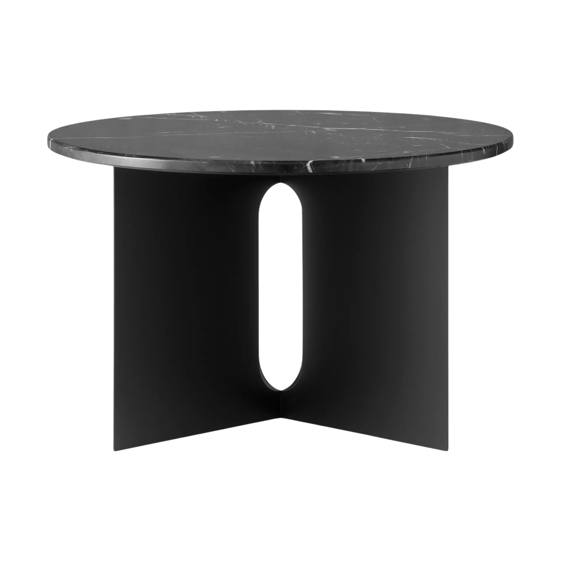 Androgyne サイドテーブル, Nero Marquina 大理石-ブラック スチール、Ø65 cm Audo Copenhagen | オドー・コペンハーゲン