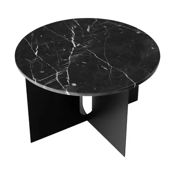 Androgyne サイドテーブル - Nero Marquina 大理石-ブラック スチール、Ø65 cm - Audo Copenhagen | オドー・コペンハーゲン