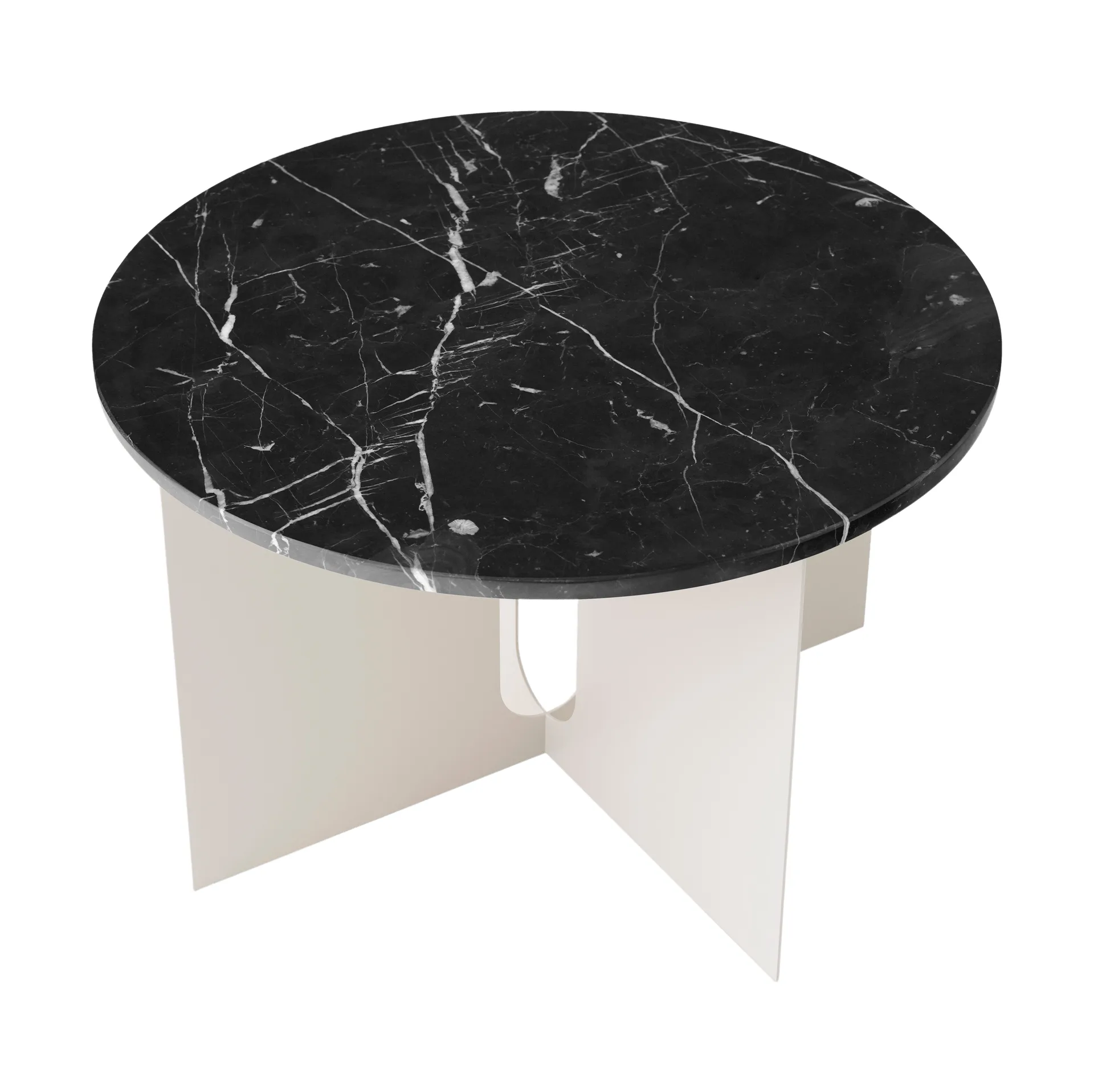 Androgyne サイドテーブル, Nero Marquina 大理石-Ivory スチール、Ø65 cm Audo Copenhagen | オドー・コペンハーゲン