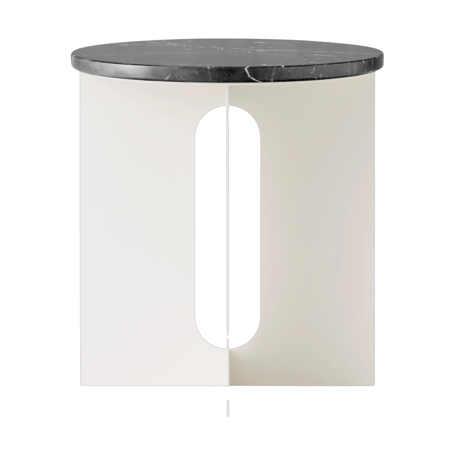Androgyne サイドテーブル, Nero Marquina marble-ivory steel, Ø42 cm Audo Copenhagen | オドー・コペンハーゲン