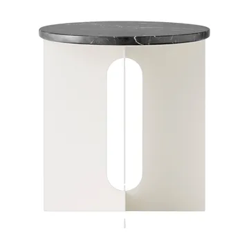 Androgyne サイドテーブル - Nero Marquina marble-ivory steel, Ø42 cm - Audo Copenhagen | オドー・コペンハーゲン
