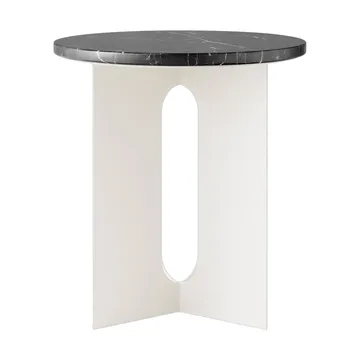 Androgyne サイドテーブル - Nero Marquina marble-ivory steel, Ø42 cm - Audo Copenhagen | オドー・コペンハーゲン