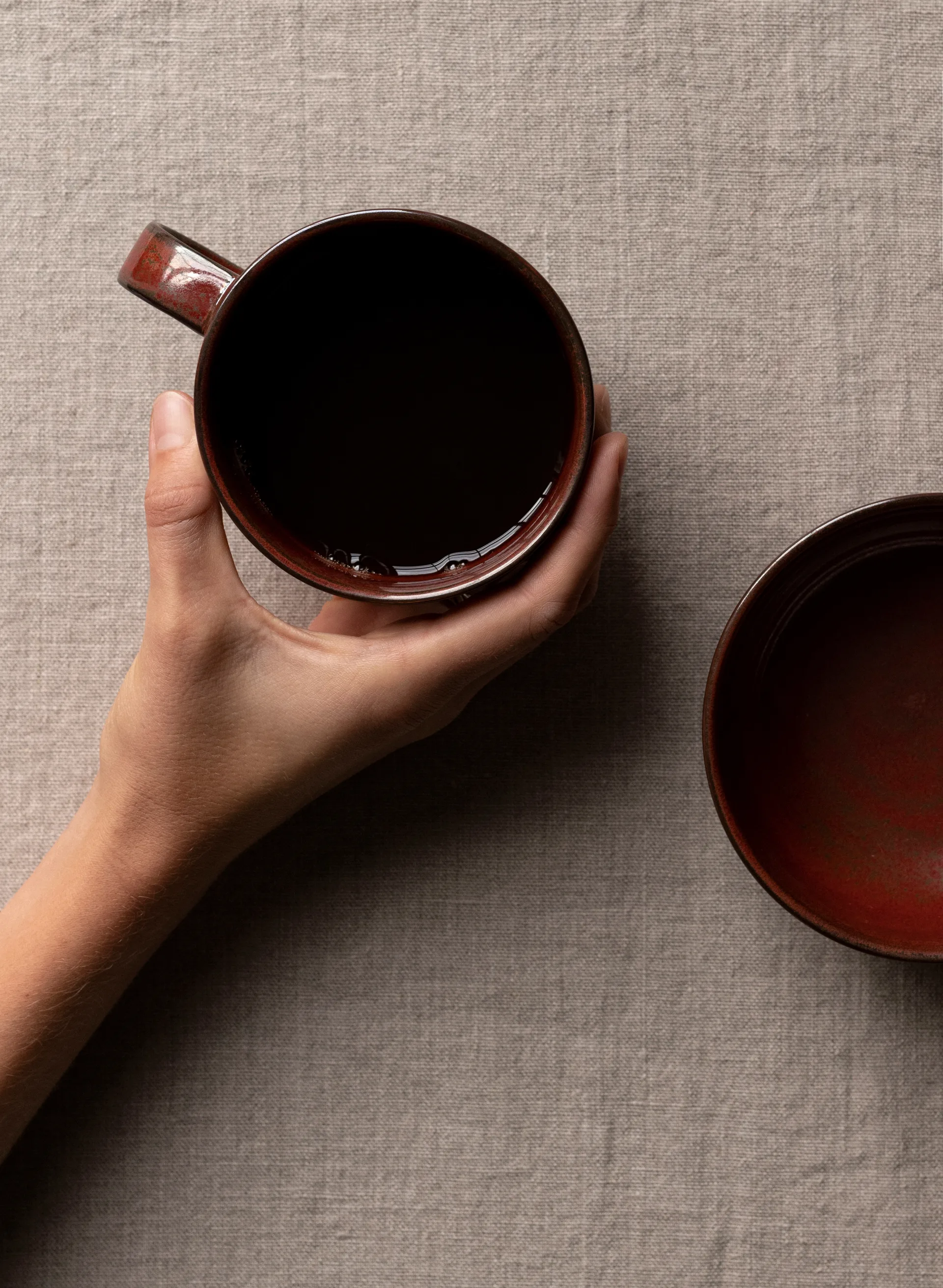 New Norm ハンドル付きカップ 25 cl 2個セット, Red glazed Audo Copenhagen | オドー・コペンハーゲン