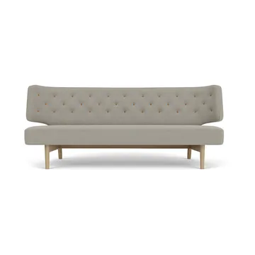 Radiohus ソファ フル張り RE-WOOL PC1T Global HR ボタン 4本脚ベース - Re-wool 218-natural oak, leather buttons, 2-seater - Audo Copenhagen | オドー・コペンハーゲン