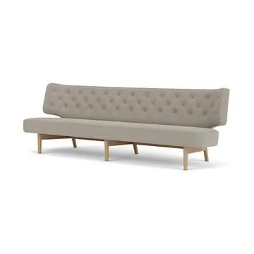 Radiohus ソファ フル張り RE-WOOL PC1T Global HR ボタン 4本脚ベース - Re-wool 218-natural oak, leather buttons, 3-seater - Audo Copenhagen | オドー・コペンハーゲン