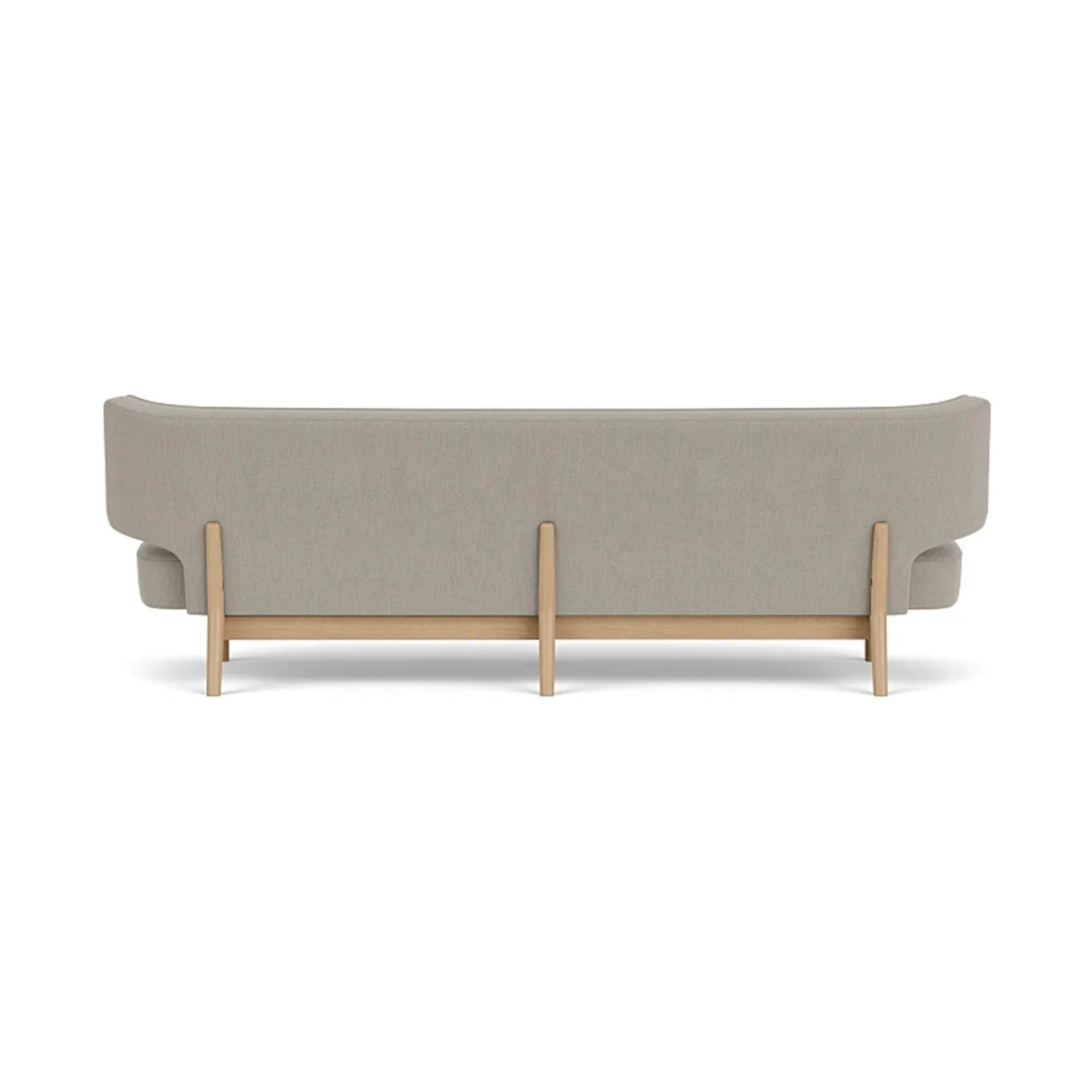 Radiohus ソファ フル張り RE-WOOL PC1T Global HR ボタン 4本脚ベース, Re-wool 218-natural oak, leather buttons, 3-seater Audo Copenhagen | オドー・コペンハーゲン